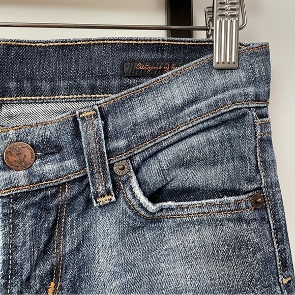 𝅺[25] Citizens of Humanity Kelly #001 Stretch Low-Waist Bootcut Dark Ombre Wash - Picture 7 of 15